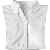 NIDMIDO Cotton Classic Detachable Dickey Collar Half Shirts Blouse False Collar Top for Women Girls Outfits