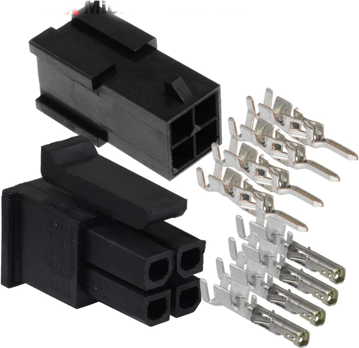 Molex(Glow Wire Capable) Black Connector Pitch 4.20mm .0165" w/18-24 AWG Pin Mini-Fit Jr (4-Pin)