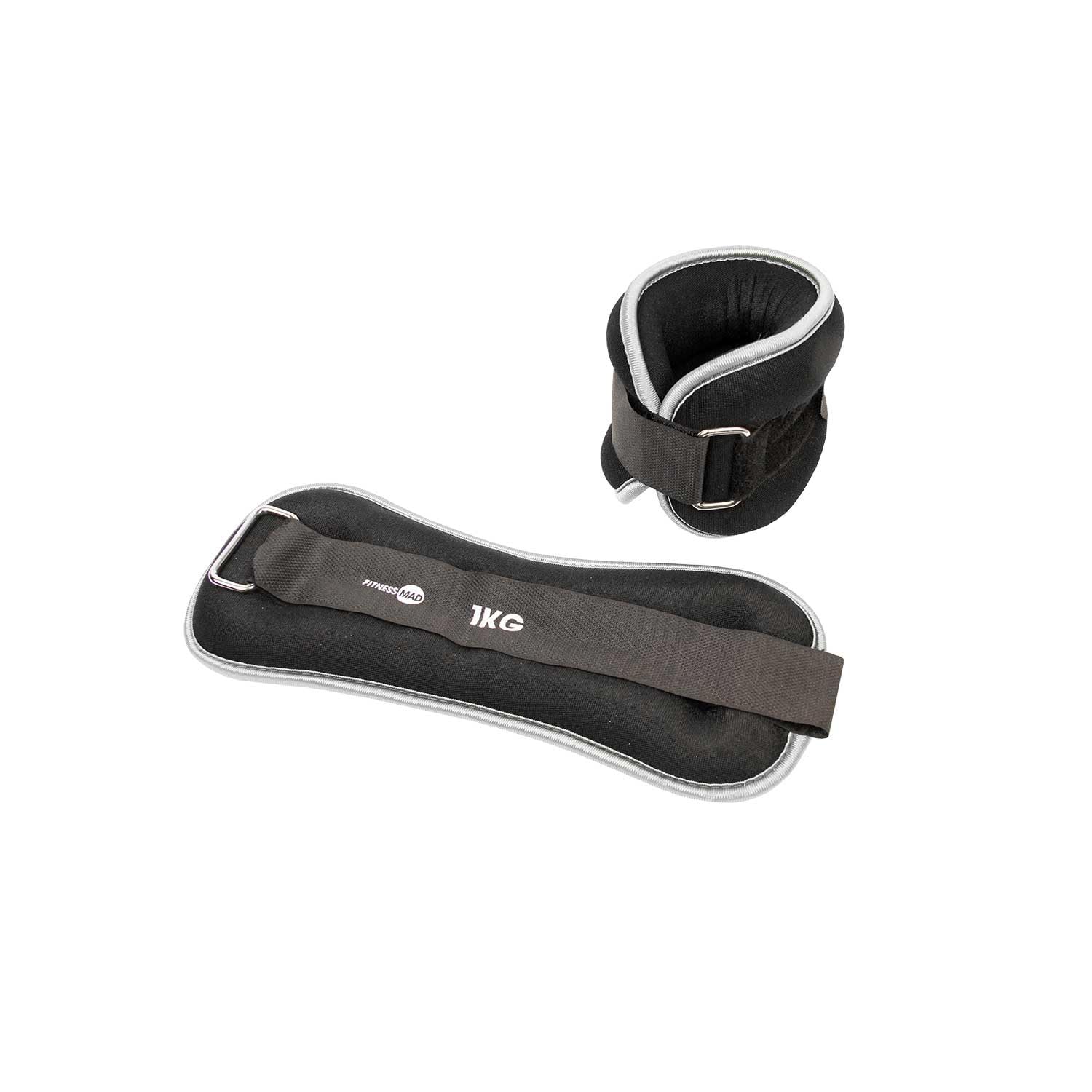 Fitness Mad Neoprene Wrist & Ankle Weights Pair | Adjustable Velcro Strap for a Comfortable Design | Add Extra Resistance to Walking, Jogging & Aerobic Workouts | 0.5kg / 2kg / 4kg