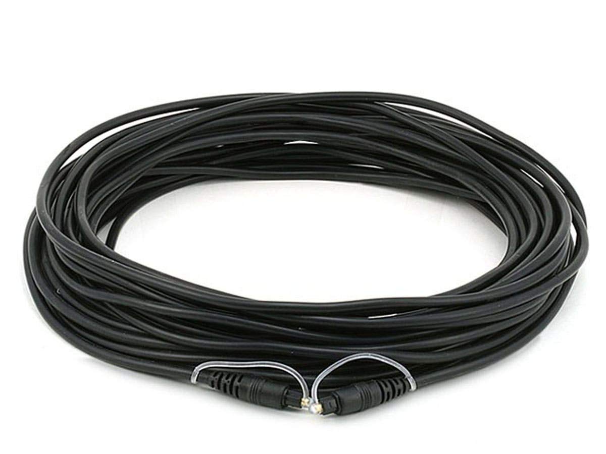 Photo 1 of Monoprice 106735 S/PDIF (Toslink) Digital Optical Audio Cable, 40ft Black