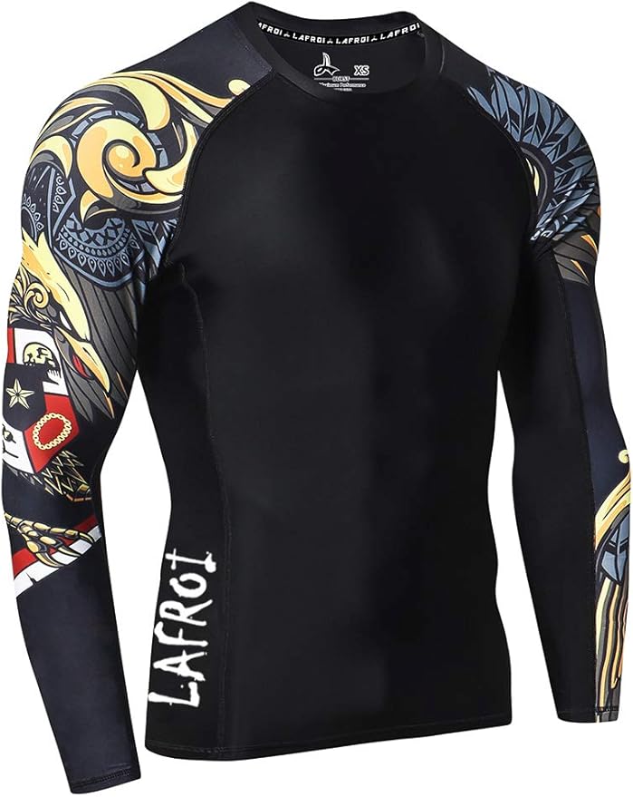 LAFROI Men's Long Sleeve UPF 50+ Baselayer Skins Performance Fit