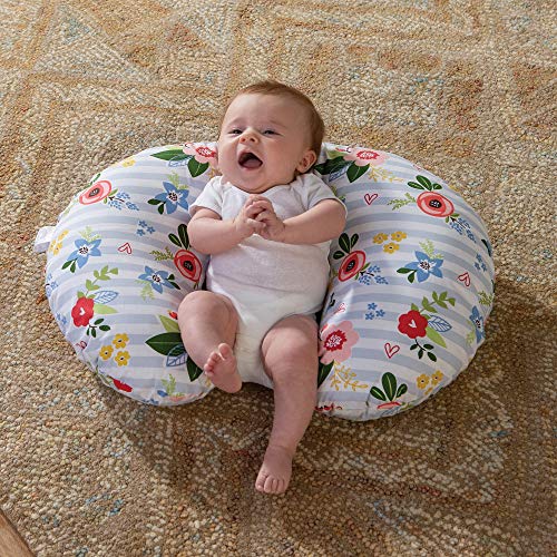 Boppy Original Nursing Pillow and Positioner, Blue Pink Posy, Cotton