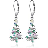 S925 Sterling Silver Holiday Dangle Drop Leverback Earrings for Women Girls Jewelry Gift Hypoallergenic St Patrick’s Day/Halloween/Christmas/Thanksgiving Earrings