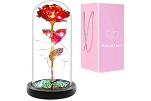 AUSAYE Mothers Day Rose Gifts for Mom Birthday Gifts for Women,Mom Gifts for Mother Day from Daughter Galaxy Glass Red Flowers Rose Gifts for Sister,Grandma,Her,Wife,Anniversary,Wedding