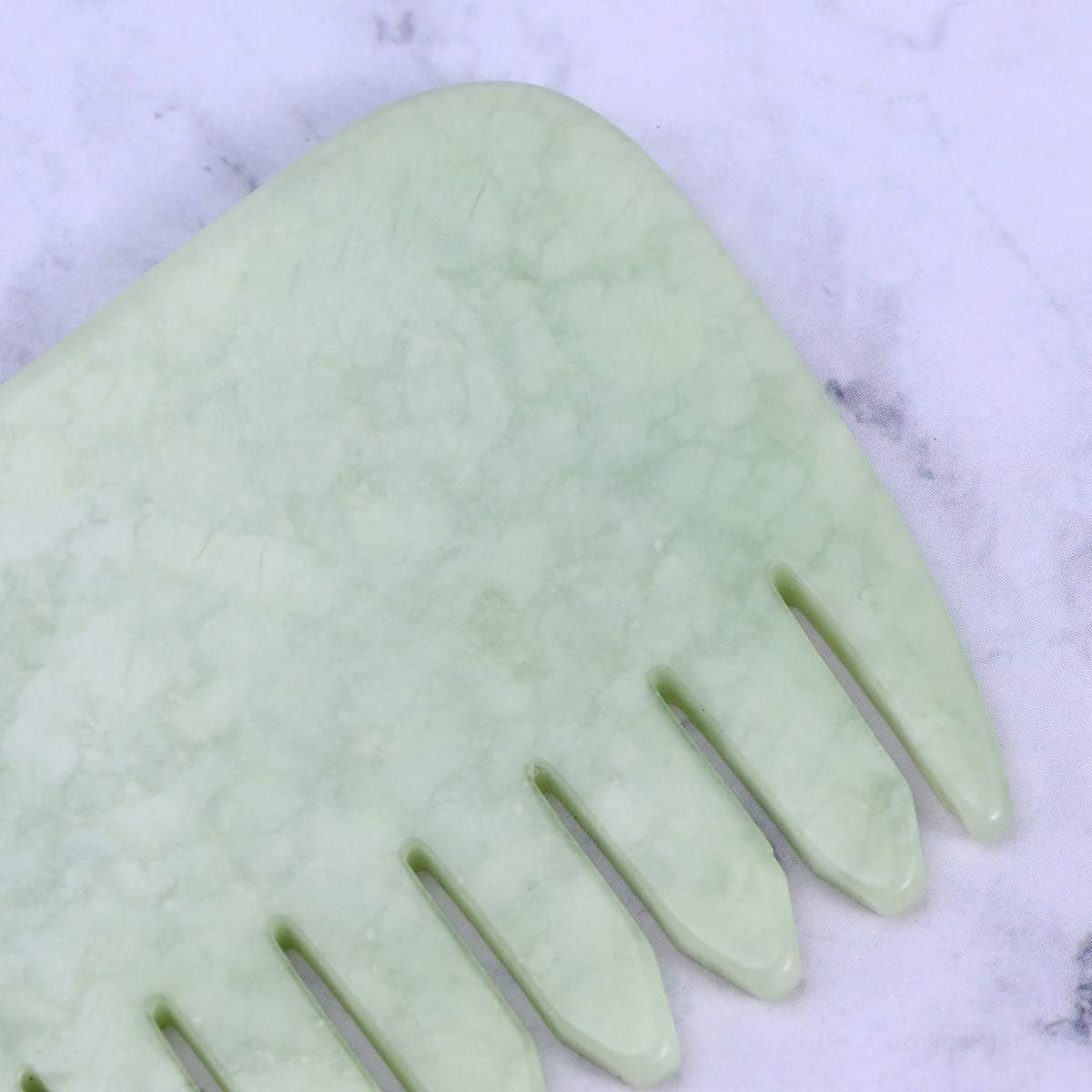 Jade gua sha Scraping Massage Tool Comb Shape for SPA Therapy Trigger, Green - Image 5