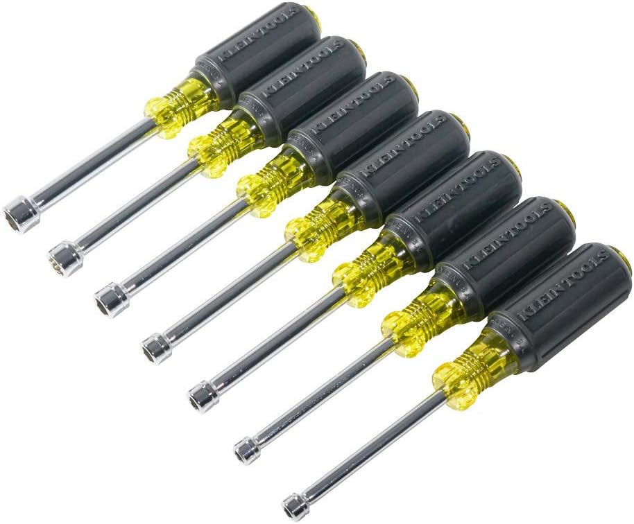 Klein Tools 65160 Metric Nut Driver Set with Hollow, Chrome-Plated 3-Inch Shafts and Cushion-Grip Handles: Home Improvement
