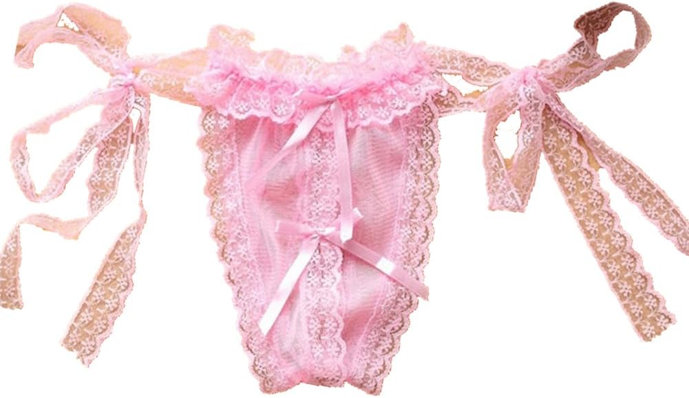 Milly Store Women's Sexy Lace Adjustable G-String Panties Open Crotch String Bikini Underwear