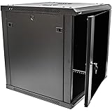 NavePoint 12U Deluxe IT Wallmount Cabinet Enclosure 19-Inch Server Network Rack With Locking Glass Door 24-Inches Deep Black