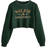 Nigbriz Women's Fall Halloween Thanksgiving Crop Sweatshirt | Autumn Casual Lantern Long Sleeve Pullover Holiday Family Matching Crew Neck Tops