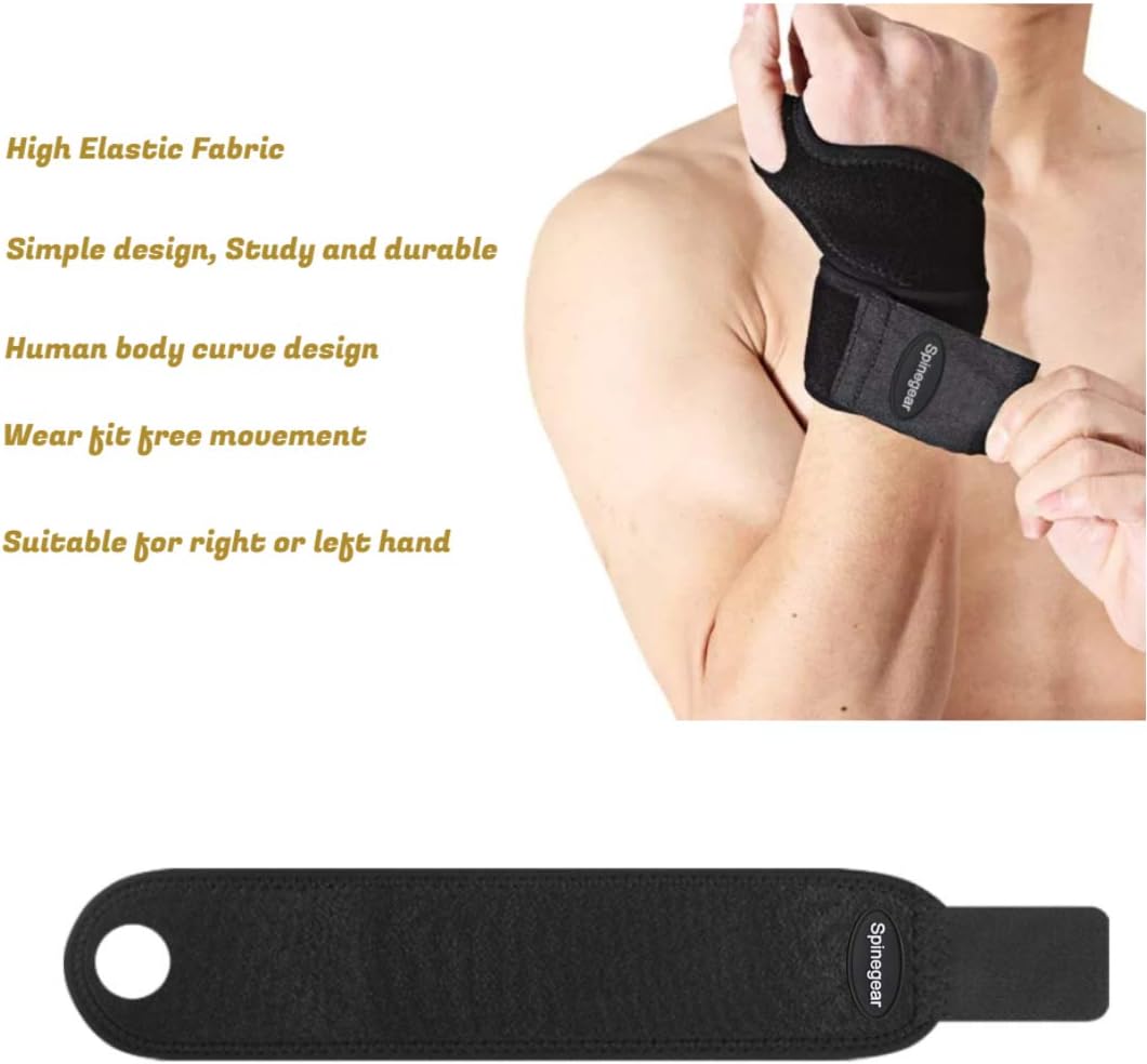 Spinegear wrist Support hand brace with Thumb Stabilizer for Sports and joint pain Relief wrist Injuries & Sprains One Size Fits Left or Right Hand for Men and Women - Image 4