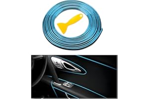 Yourkar Car Interior Trim Strips, 32.8ft Auto Decoration Styling Door Dashboard, DIY Vehicle Interior Filler Insert Flexible Strip with Installing Tool, Univeral Car Accessories (Blue)