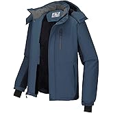 CAMEL CROWN Men's Mountain Snow Waterproof Ski Jacket Detachable Hood Windproof Fleece Parka Rain Jacket Winter Coat