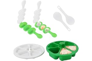 Emperoch 5 Pcs Reusable Onigiri Mold Set, Inchude 6 in 1 Onigiri Mold Triangle Sushi Maker, 2pcs 3 in 1 Rice Ball Molds and 2