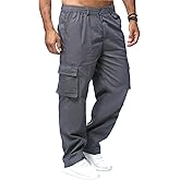 WZIKAI Mens Cargo Pants Casual Joggers Sweatpants Athletic Workout Hiking Pants with Multi-Pockets
