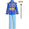 IBTOM CASTLE Boys Prince Charming Costume for Toddler Kid Medieval Royal Prince Jacket Pants Crown Dress Up Party Outfit