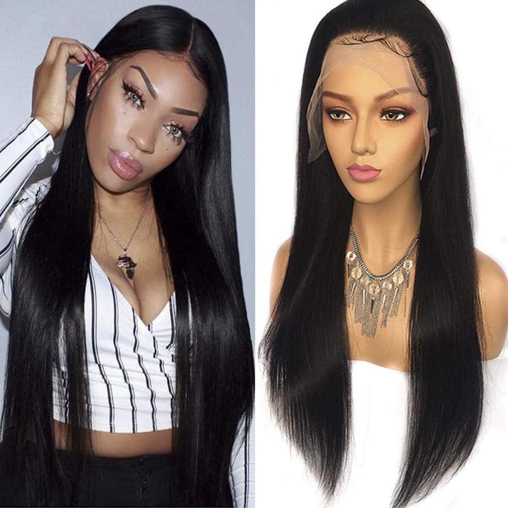 Clarolair Brazilian Straight Lace Frontal Wigs For Black Women With Baby Hair 13x4 Brazilian Lace Front Human Hair Wigs For Women 150% Density 22 INCH