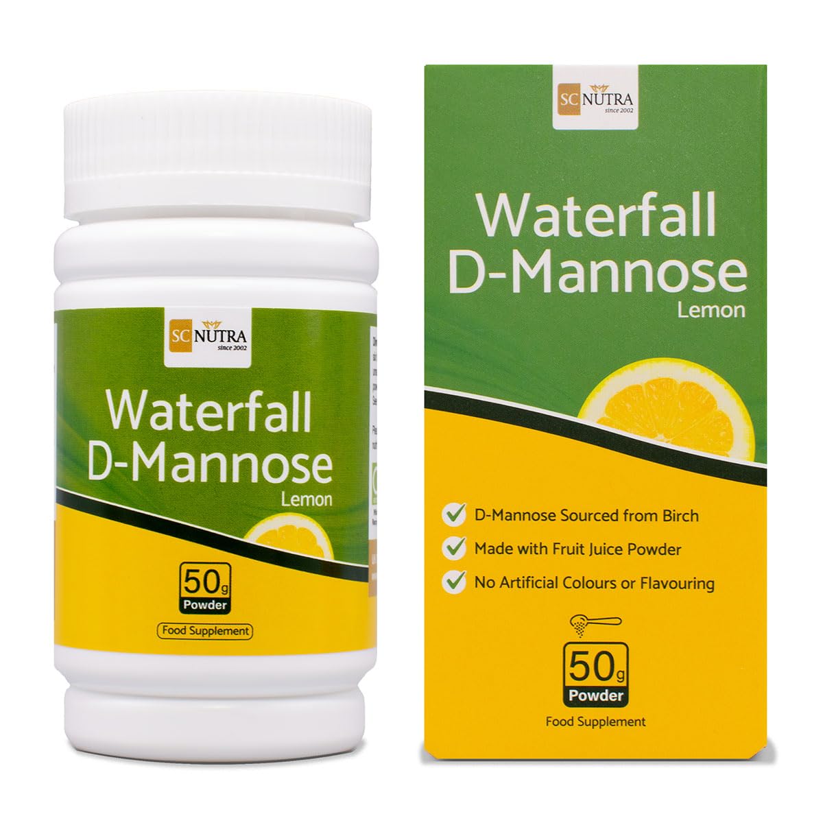 D-Mannose & Organic Alkalising Lemon Juice Powder 50g - Great Tasting & Lemon Sherbert Flavour - SC Nutra (Sweet Cures)