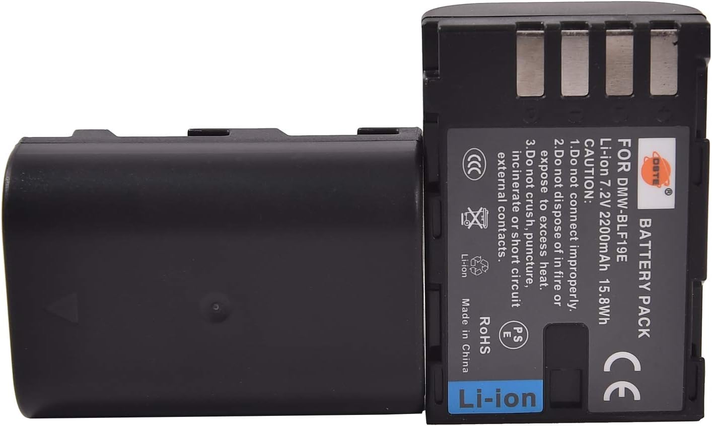 DSTE 2PCS DMW-BLF19E DMW-BLF19 (2200mAh/7.2V) Battery Compatible for Panasonic DMC-GH3, DMC-GH4, DC-GH5 - Image 3