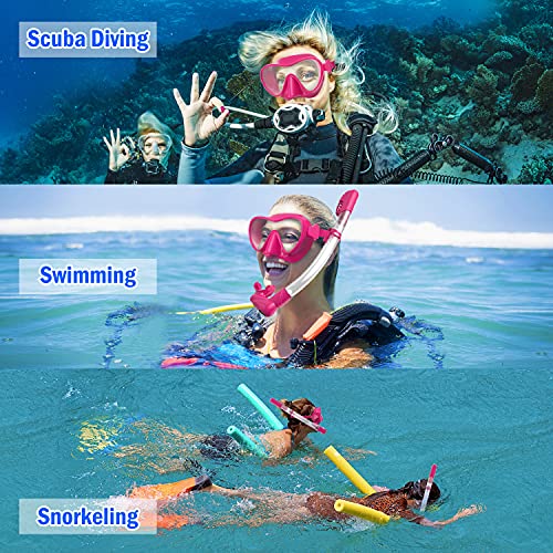 Rodicoco Dry Snorkel Set,Upgrade Frameless Snorkel Mask Snorkel Goggles,Foldable Diving Mask