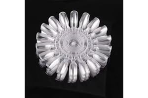 TYPOGROVE 180Pcs Transparent Clear Nail in 1 Swatch Wheel, Nail Art Polish Practice Display Tips Nail Sample Sticks, Nail Practice Color Display Polish Board for Home DIY Manicure Nail Swatches