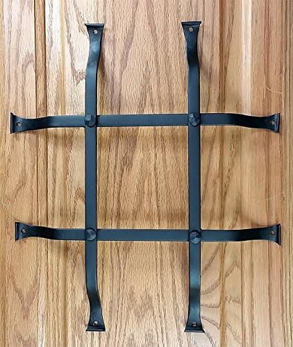 Speakeasy Grille, Standard Style, Window Grille, Forged Iron, Flared Legs (12 Inch x 14 Inch