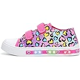 EUXTERPA Toddler Light Up Sneakers Kids Casual Canvas Shoes with Adjustable Strap for Girls Boys