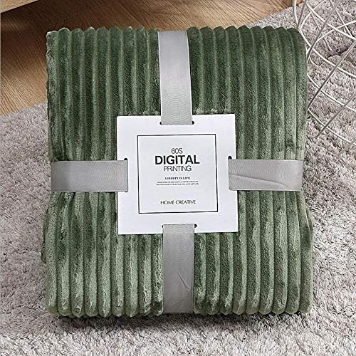 OMMATO Flannel Blanket Fleece Soft Throw Fluffy Blanket Lightweight Warm Bed Couch/Sofa Blanket（Green，150 x 200 cm）