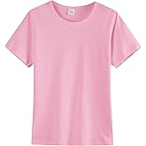 Hercugifts Girls/Kids/Toddlers Crew Neck Cotton T-Shirts Short Sleeve Summer Basic Tops(Age 2-12Y)