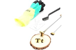 AIMOADO 1 Inch Letter T Branding Iron - Upper and Lower Case 'T' for Branding Steak, Bread, Leather, Hats & Wood Burning | Solid Brass Head with Wood Handle (Alphabet T and t)