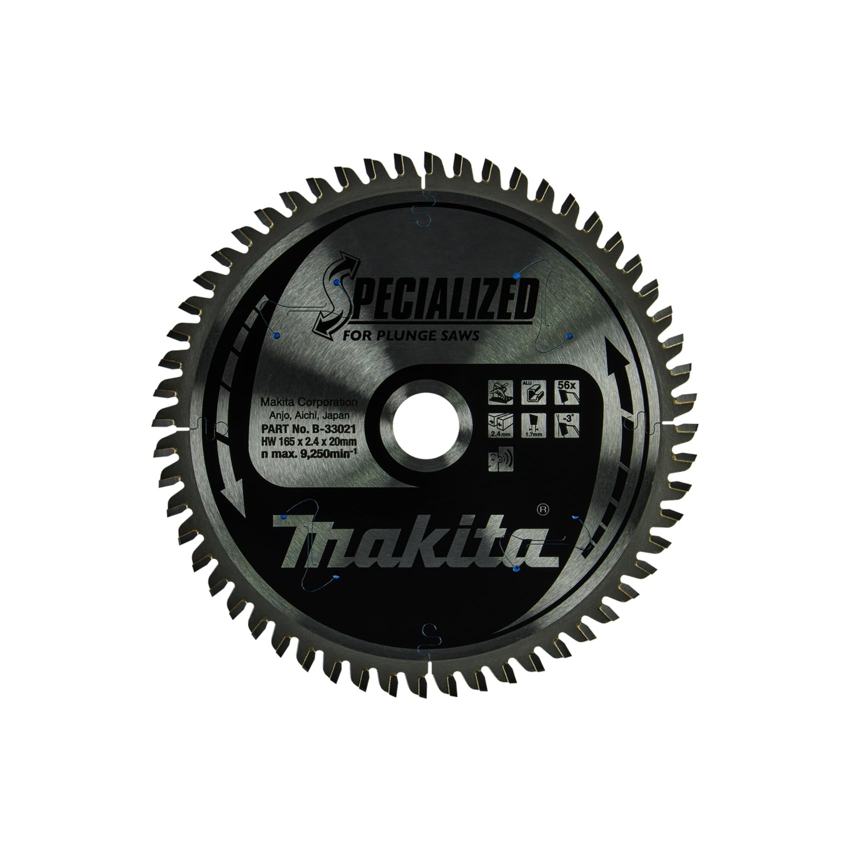 Makita B-33021 Specialized Saw Blade for Plunge Saws 165x20x56T