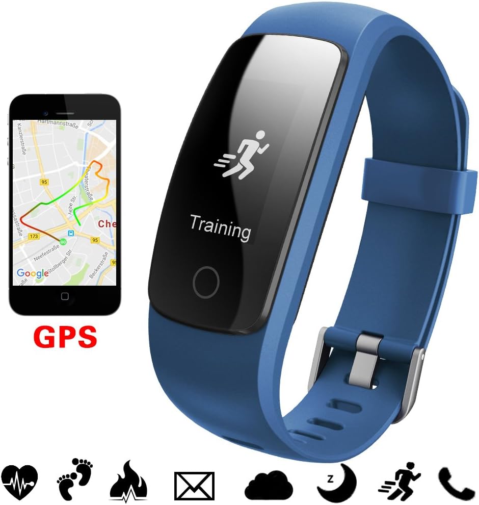 Fitness Watch with Pulse Meter, Hembeer V4 Fitness Tracker, Sports Wrist Watch Waterproof IP67 Step Counter, Heart Rate Monitor Activity Tracker / Sleep Monitor / Push Message and Caller ID Notification / Photo Remote Trigger / Cell Phone Search, Control Music Play, SmartBracelet, Smartwatch For Android smartphone and iPhone..