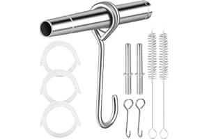 Blingbin Maple Syrup Tapping Kit, Stainless Steel Maple Tap Spile Kit with 3 Spiles + 3 Hooks + 2 Spile Cleaning Brushes, Foo