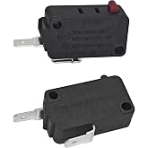 HK-14 NO+NC Micro Switch (Red+Black 2-Pack) - 20A 250VAC Normally Open &amp; Normally Closed Pin Plunger Switch - Compatible with Honeywell V7-1S37D13