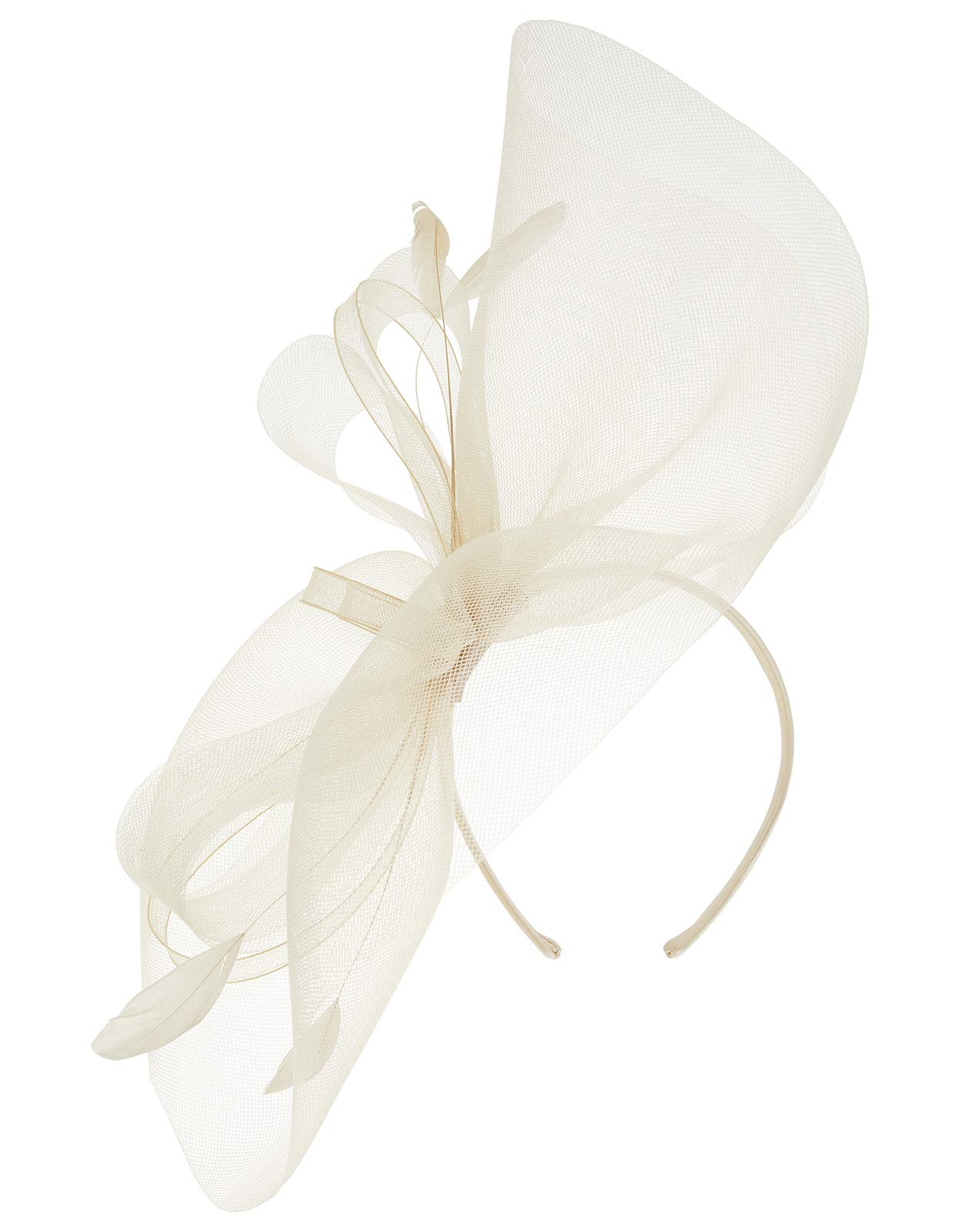 Accessorize Rhea Oversized Bow Fascinator Headband Women Champagne