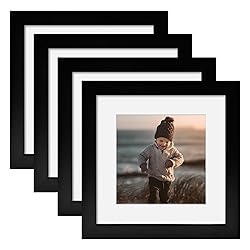 KINLINK 6x6 Picture Frames Black, Square Photo