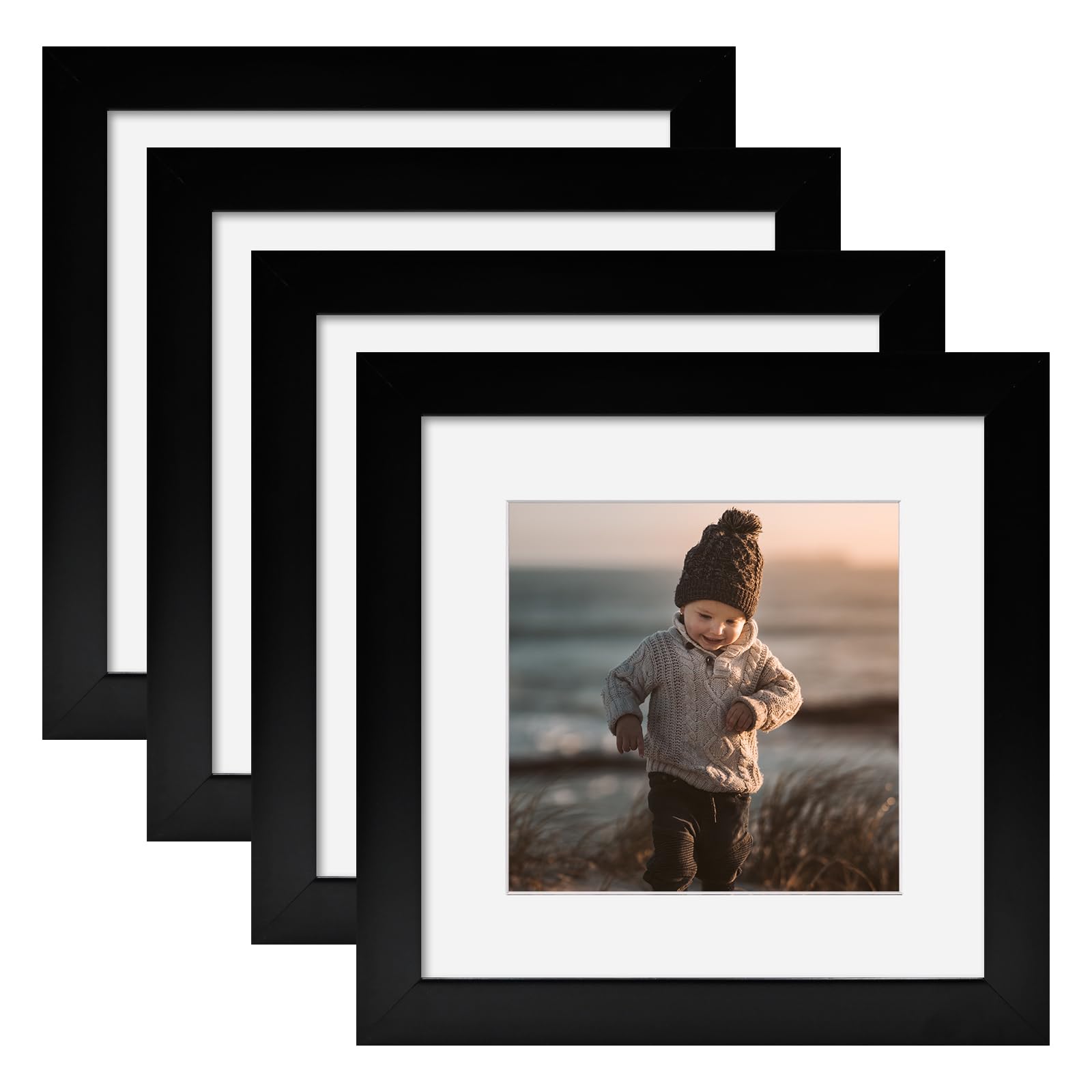 KINLINK 6x6 Picture Frames Black, Square Photo