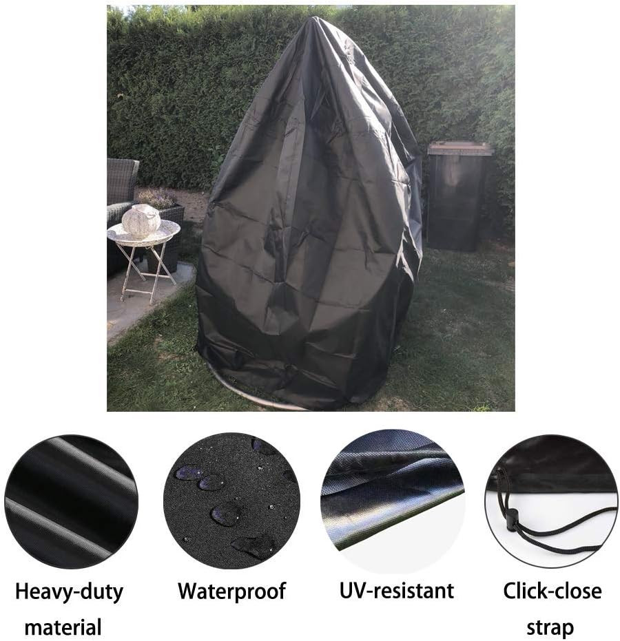 SIRUITON diameter 120x190cm 420D Reinforced Patio Hanging Egg Chair Cover - Image 4