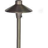 Light to Form® | Luxury Brass Low-Voltage Landscape Lighting | Path 412 Top Hat Pathway Light | 12V Input | 2700K CCT | Antiq