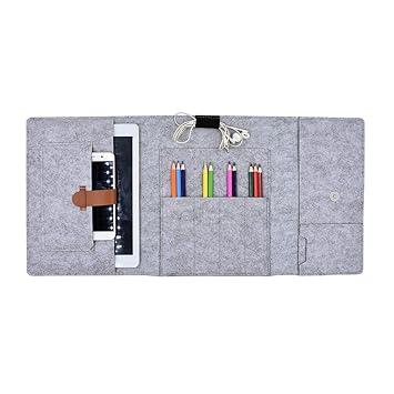 Funyu Federmäppchen Filz Mäppchen Organizer Faltbar Stifteetui Mini iPad Smartphone iPhone Hülle Schutz Tasche Handytasche fü