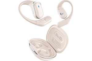 TRAUSI Bluetooth Earbuds Wireless Headphones, 50Hrs Playtime Stereo Sound Earphones with IPX7 Waterproof Open Ear Buds, Ideal for Fitness, Travel - White