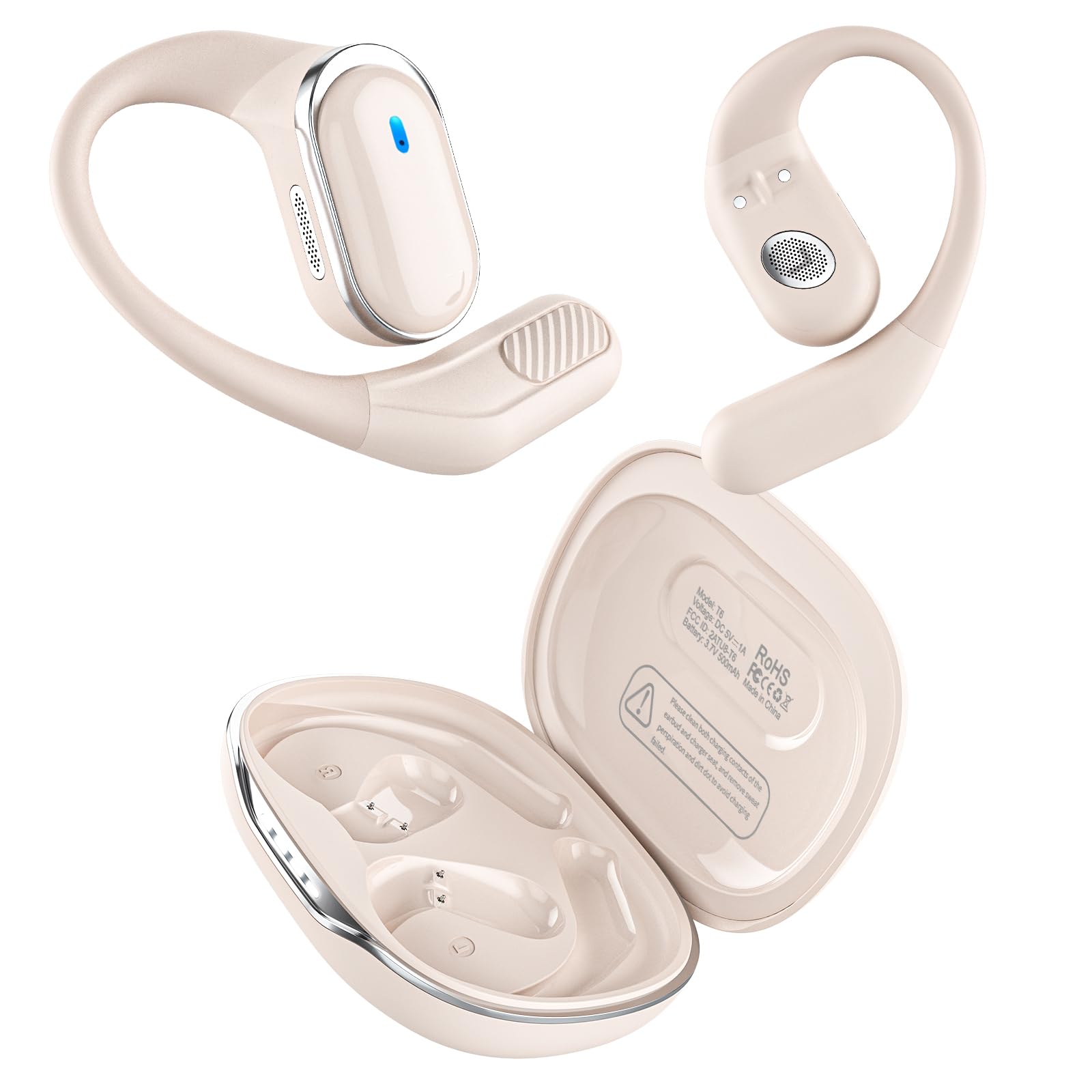 Photo 1 of TRAUSI Open Ear Wireless Earbuds Bluetooth Headphones, 50Hrs Playtime Stereo Sound Earphones with IPX7 Waterproof Ear Buds for Fitness/Workouts/Travel
