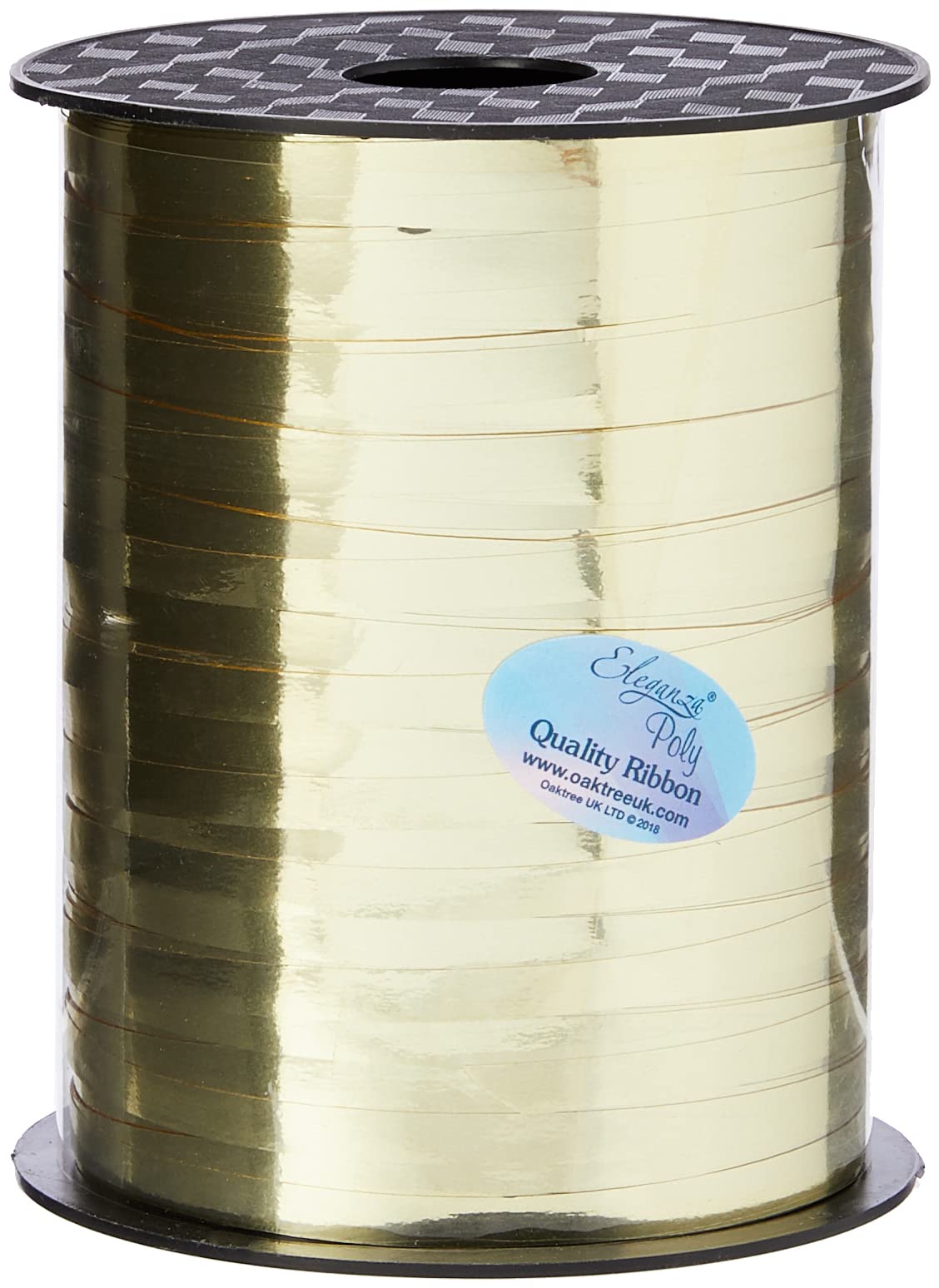 Eleganza Poly Curling Ribbon 5mm x250yds, Polyester, Metallic Gold, 9 x 9 x 19 cm