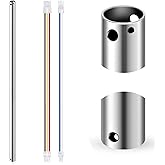 VIHOSE 36 Inch Ceiling Fan Downrod with Extension Cord 3 ft Silver Downrod for Ceiling Fan 1 Inch Outside Diameter Not Thread