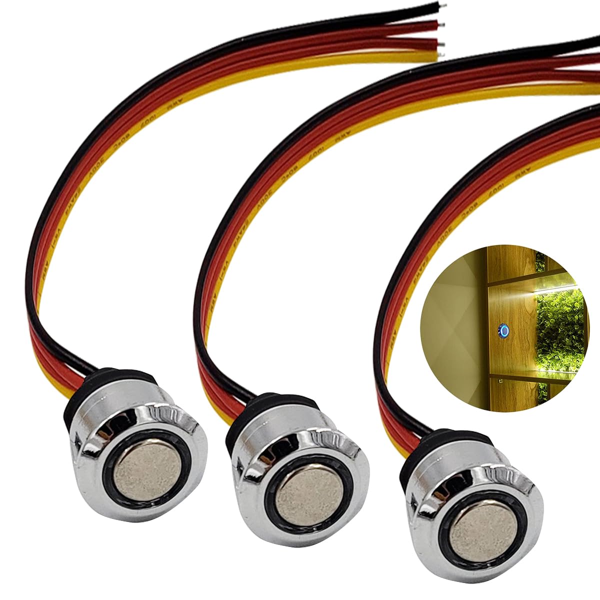 Photo 1 of HAMRVL 3-Pack Led Dimmer Switch for Led Lights DC 5-24V Single Color,Touch Dimmer Switch Stepless Dimming Led Strip Controller for Camper,Cabinet,Auto,17mm/0.67in Mounting Hole