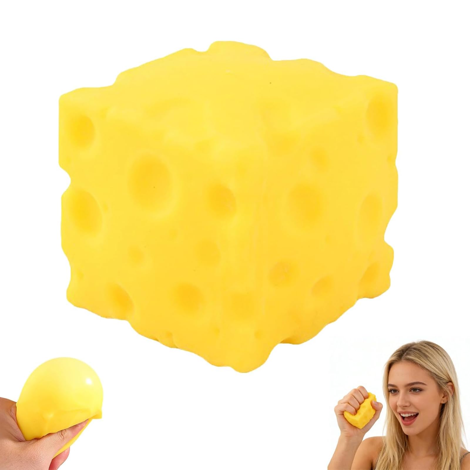Cheese Squishies Stress Relief, Soft Novelty Toy, Squeeze Toys Help for Relax, Birthday Gift Cute Desk Decor Fidget Toy
