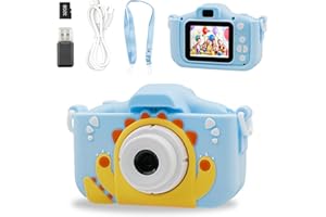 Kids Camera for Boys and Girls, KissDate Digital Camera for Kids Toddler Age 3 4 5 6 7 8 9 10 with 32GB SD Card 1080P Video, Girl Toys Birthday Gifts Stocking Stuffers for Kids (Blue)
