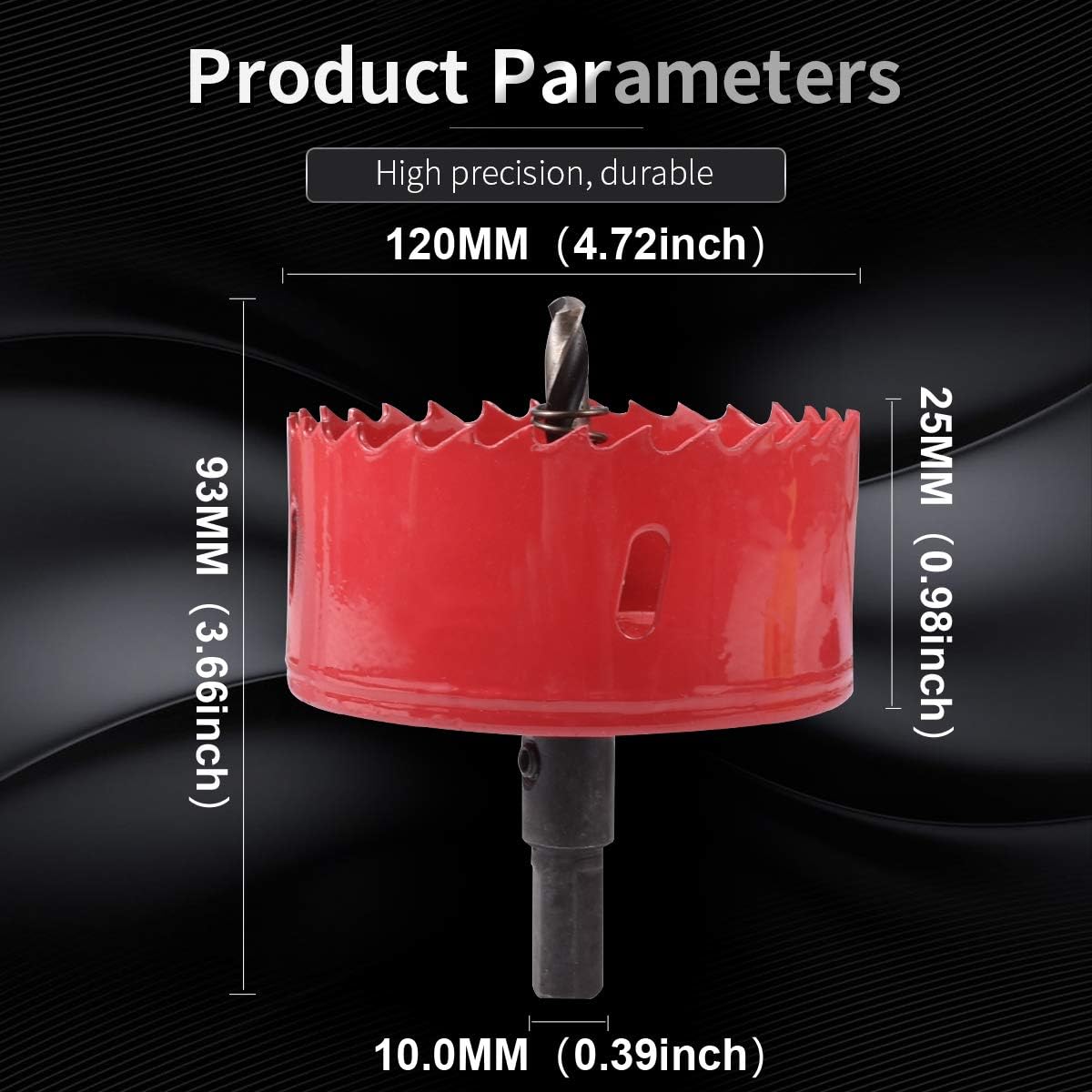 KATUR Bi-Metal Hole Saw Drill Bit 120mm, M42 HSS Hole Cutter Opener Set including Arbor for Metal Wood, Plastic, Plywood - Image 3
