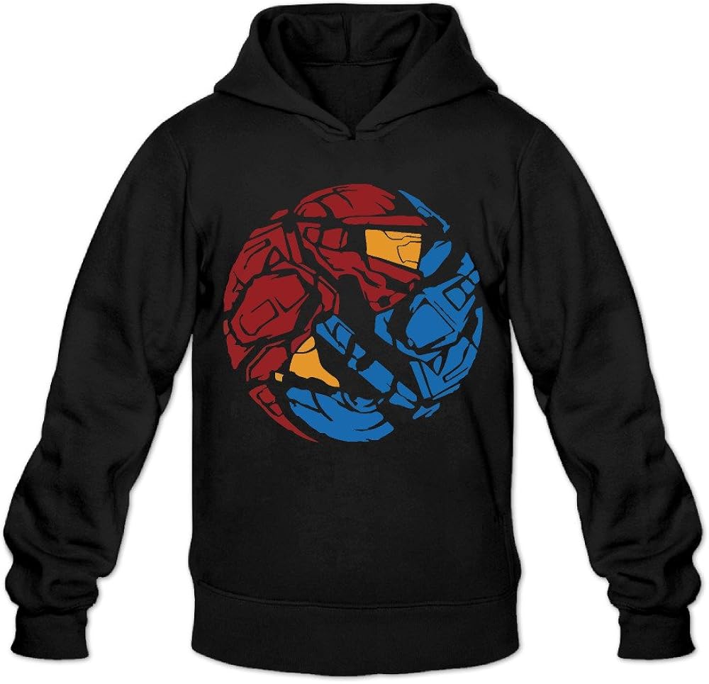 Retro Red Vs Blue Classic Men's Hooded Sweatshirts