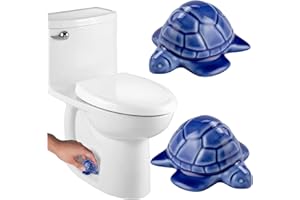 AKV Cute Turtle Toilet Bolt Caps Ceramic Sea Turtle Toilet Bolt Covers Decorative, Set of 2 Toilet Screw Cover Caps, Toilet Caps for Bottom of Toilet, Toilet Bowl Caps for Bolts Bathroom Decor (C)