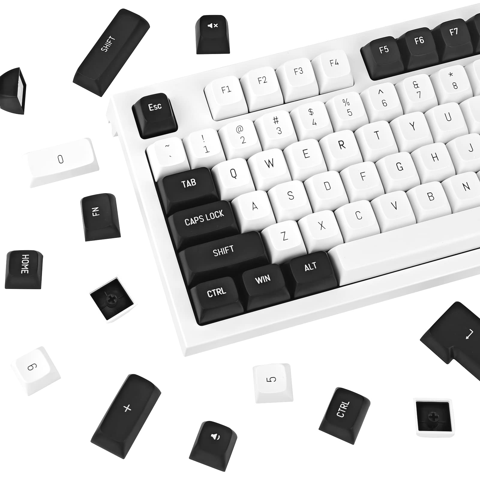 Mua 150 Keys Black and White Keycaps, ABS Double Shot Keycaps Set